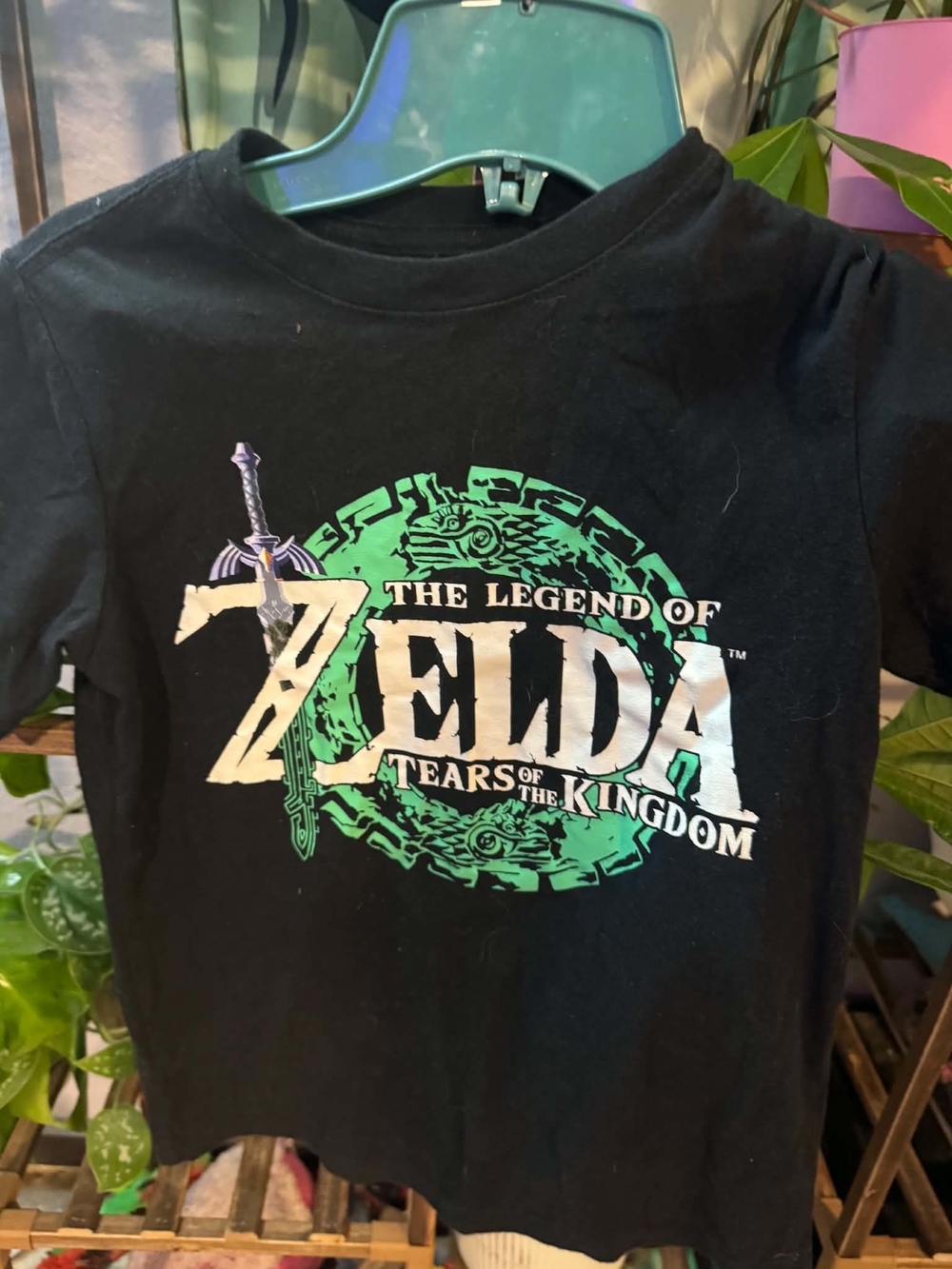 The Legend of Zelda: Tears of the Kingdom Kids Black Graphic Tee